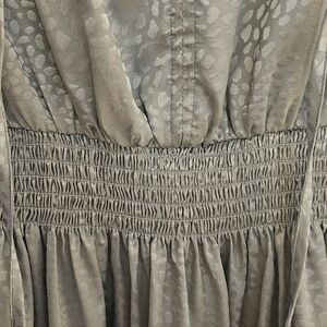 Metallic blue-green dress